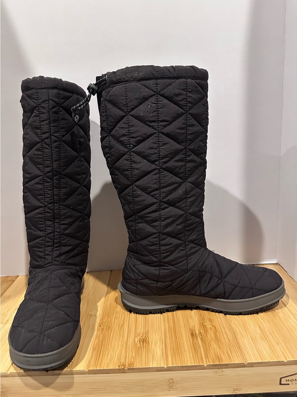 504B- Bogs Black Quilted Tall Women's Winter Boots